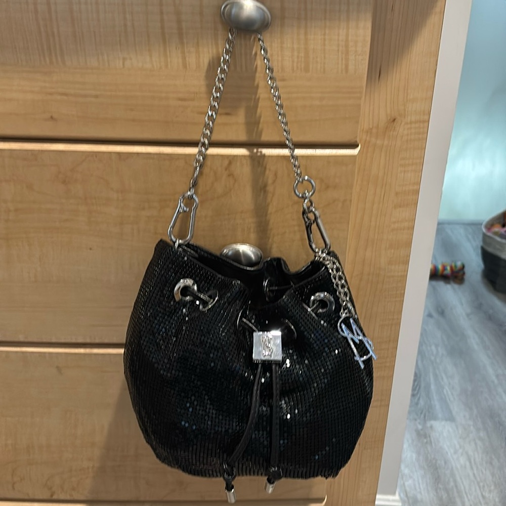 Steve Madden black glitter Crossbody purse